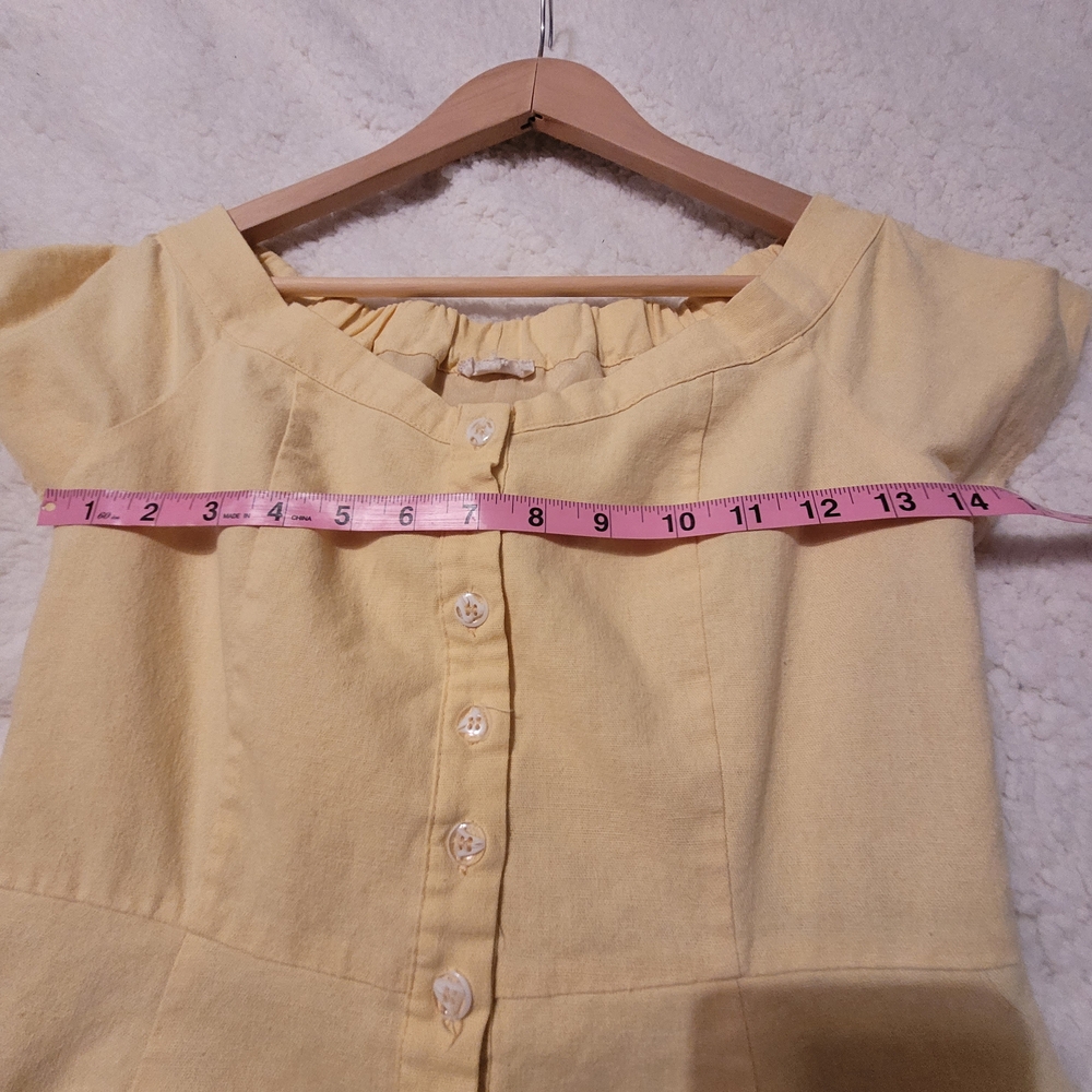 Hem & Thread Yellow Button-Down Midi Dress - Picture 4 of 6